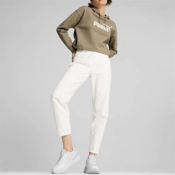 Puma Ess Cropped Logo Hoodie Oak Branch Kadın Spor Sweatshirt - 586869 67 - 4