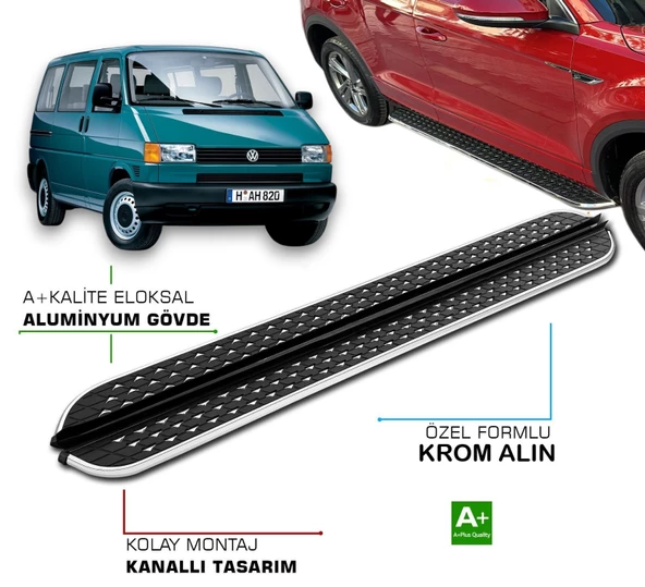 VOLKSWAGEN T4 TRANSPORTER KISA ŞASE 1995 2003 YILLARI ARASI YAN BASAMAK ürün görseli 1