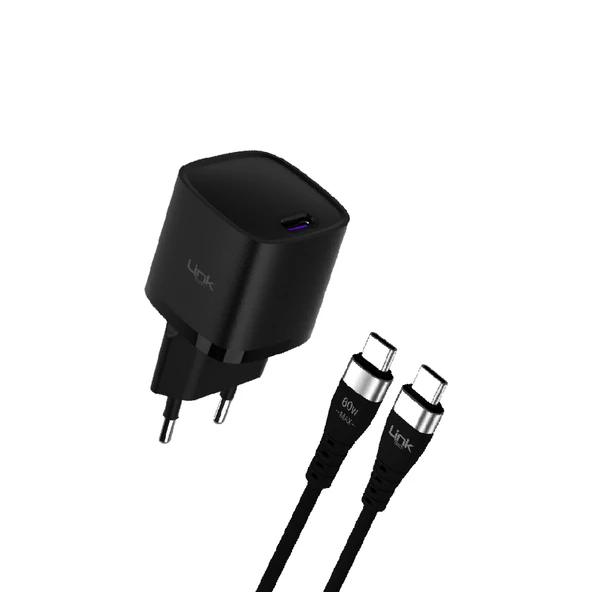 LinkTech G844 Premium 25W QC4.0 GaN Type-C Kablolu Şarj Aleti Set - 1