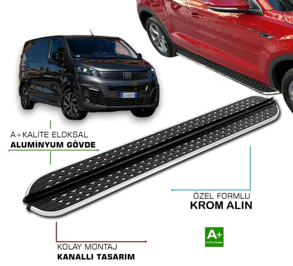 FİAT  SCUDO / ULYSSE * KISA ŞASE * 2022 2023 2024 2025 YAN BASAMAK ürün görseli 1