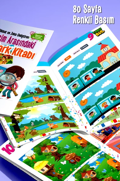 Dikkat ve Zeka Geliştiren İki Resim Arasındaki Fark Kitabı - 2