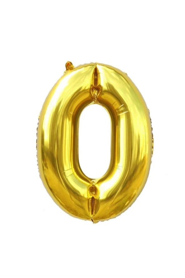 Nedi Folyo Balon 100 Cm Rakam Şişirilmemiş Altın (0 Rakamı)