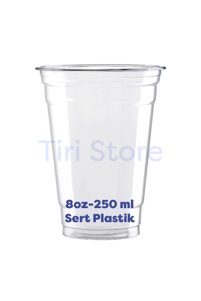 Tiri Store Sert Plastik Bardak 8 oz 250 ml 50 adet - 1