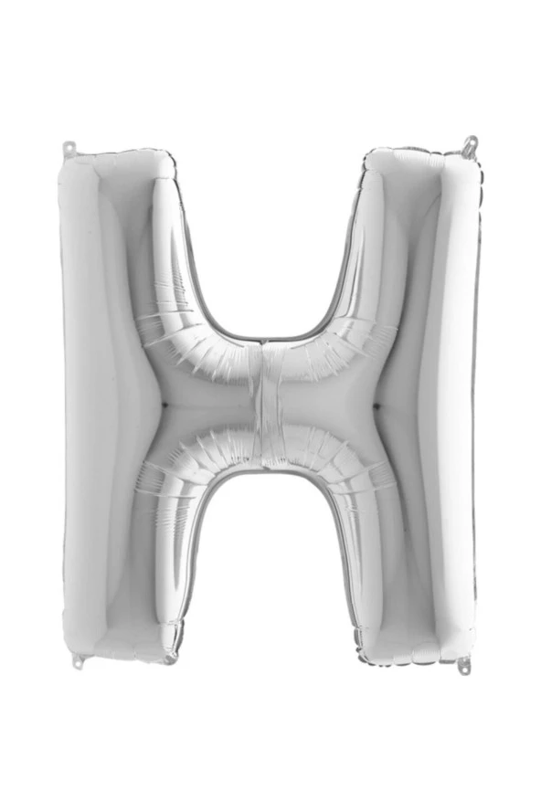 Nedi Folyo Balon 100 Cm Harf Şişirilmemiş Gümüş (H Harfi)