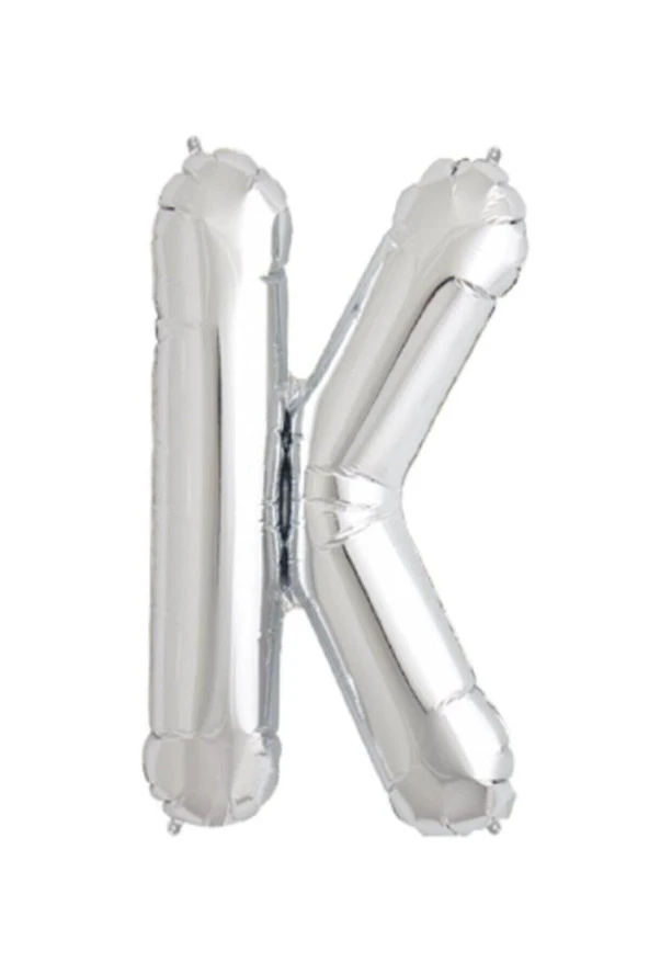 Nedi Folyo Balon 100 Cm Harf Şişirilmemiş Gümüş (K Harfi)