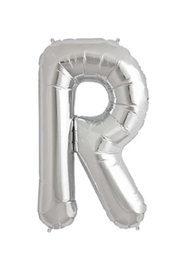 Nedi Folyo Balon 100 Cm Harf Şişirilmemiş Gümüş (R Harfi)