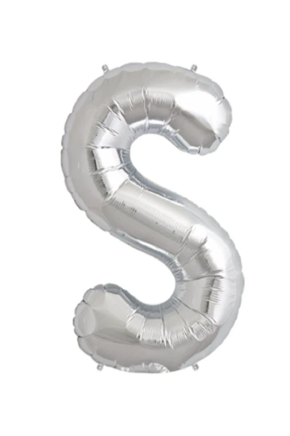 Nedi Folyo Balon 100 Cm Harf Şişirilmemiş Gümüş (S Harfi)