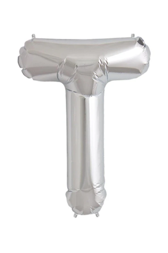 Nedi Folyo Balon 100 Cm Harf Şişirilmemiş Gümüş (T Harfi)