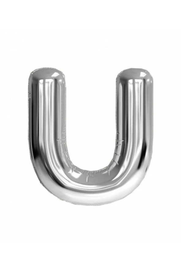 Nedi Folyo Balon 100 cm Harf Şişirilmemiş Gümüş (u Harfi)