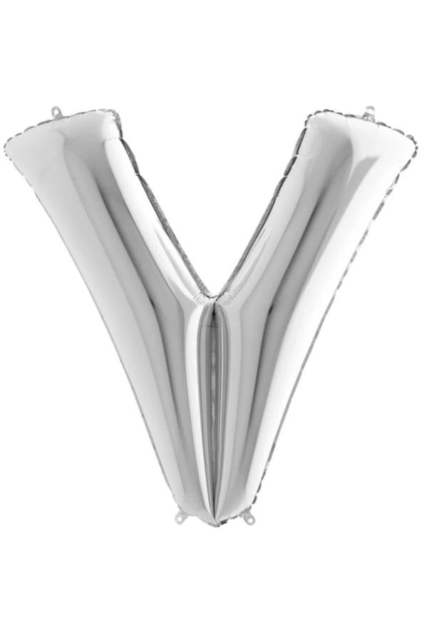 Nedi Folyo Balon 100 Cm Harf Şişirilmemiş Gümüş (V Harfi)