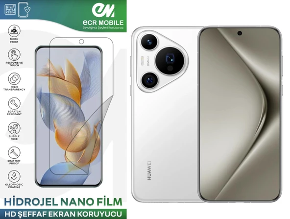 Huawei Pura 70 Pro ile Uyumlu Hidrojel Ekran Koruyucu Film HD-ŞEFFAF(Tempered Cam Değildir!)