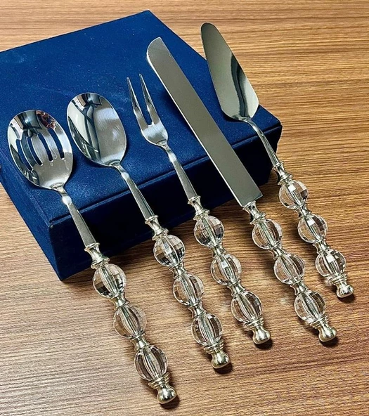 Royking Rustik 5 Parça Servis Seti Gümüş EYM 063