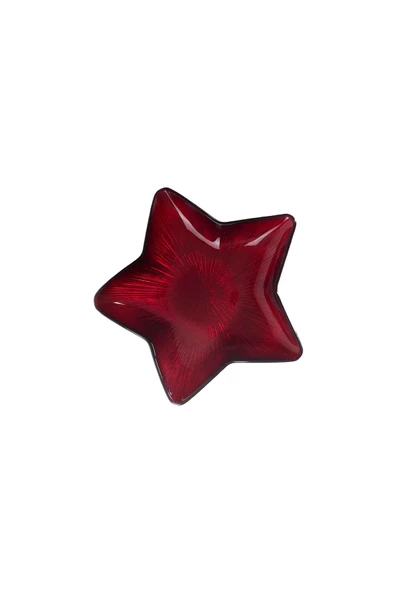 Perrin Yıldız Tabak - Kırmızı - Resim 4