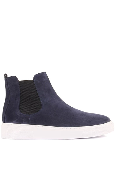 Shoetyle - Lacivert Hakiki Deri Süet Erkek Chelsea Bot   250-041 - 4