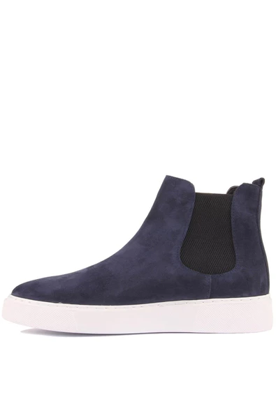Shoetyle - Lacivert Hakiki Deri Süet Erkek Chelsea Bot   250-041 - 6