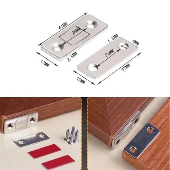 ® 2 Çift Çok Amaçlı Kapı Kapak Dolap Çekmece Mobilya Durdurucu Kapatıcı Mıknatıslar - 8