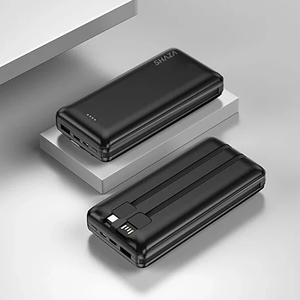Shaza SG1202 20.000 mAh 4in1 Kablolu Powerbank - Siyah - 3