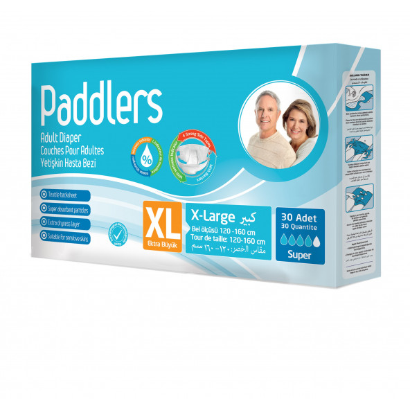 Paddlers Yetişkin Bantlı Bez X-Large 30 Adet - 2