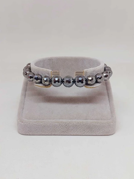 Parlayan Yıldızlar Serisi Terahertz Taşı Tasarım Bileklik - Resim 4