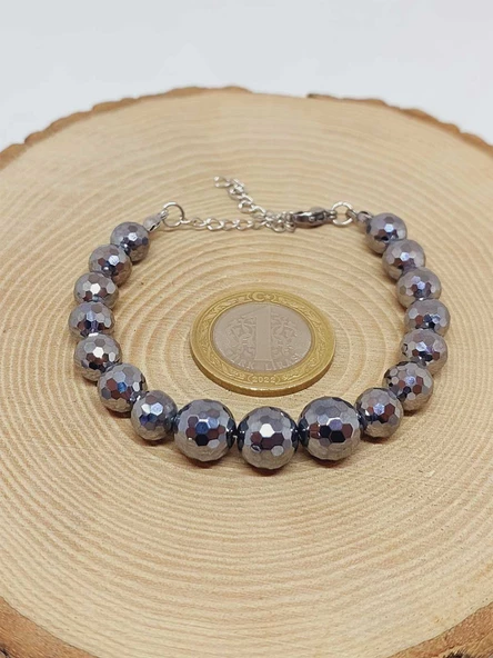 Parlayan Yıldızlar Serisi Terahertz Taşı Tasarım Bileklik - Resim 3