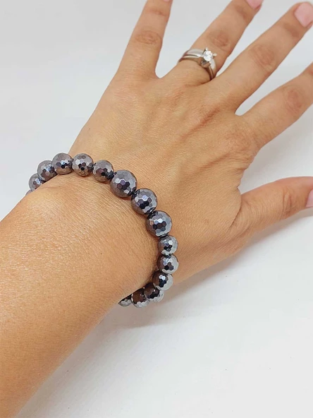 Parlayan Yıldızlar Serisi Terahertz Taşı Tasarım Bileklik - Resim 2