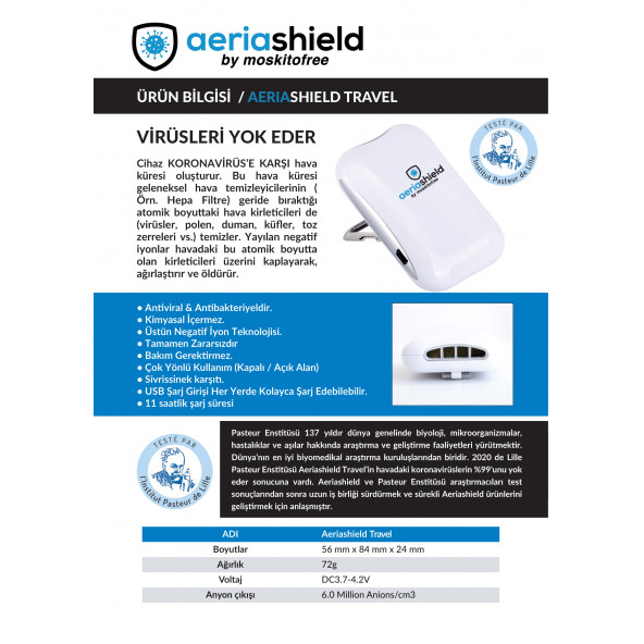 Aeriashield By Moskitofree - Travel (5M2) - 2