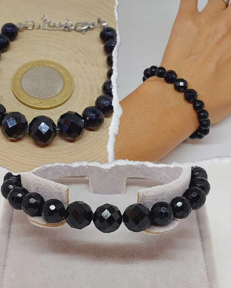 Parlayan Yıldızlar Serisi Turmalin Taşı Tasarım Bileklik ürün görseli