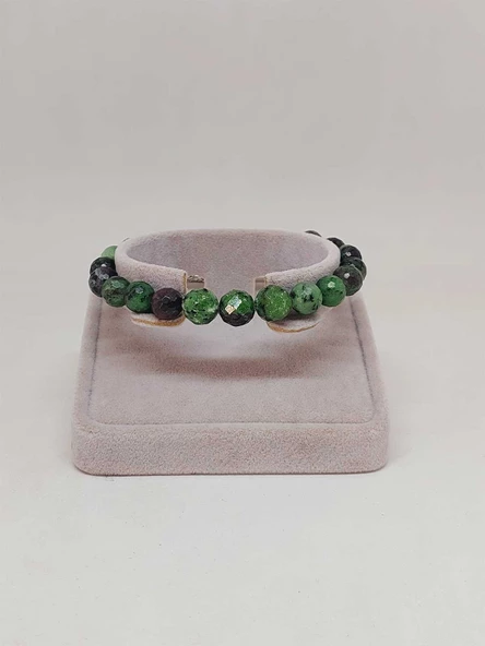Parlayan Yıldızlar Serisi Anyolit (Rubizoit – Rubyzoisit) Taşı Tasarım Bileklik - Resim 4