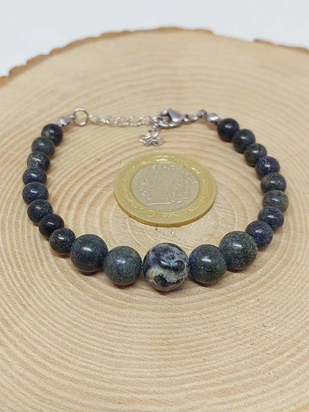 Galaksi Serisi Serpantin (Yılan) Taşı Tasarım Bileklik - Resim 3