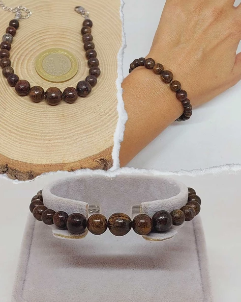 Galaksi Serisi Bronzit Taşı Tasarım Bileklik ürün görseli