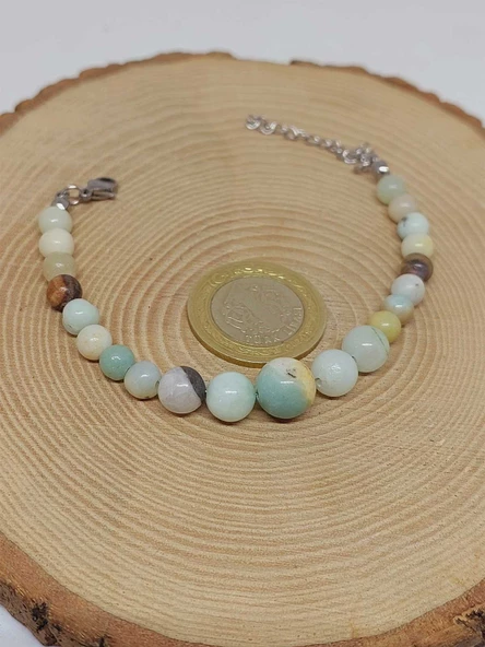 Galaksi Serisi Amazonit Taşı Tasarım Bileklik - Resim 3