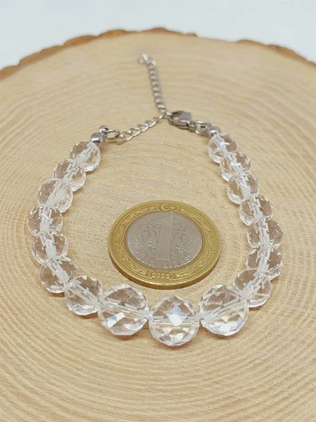 Parlayan Yıldızlar Serisi Kristal Kuvars Taşı Tasarım Bileklik - Resim 3