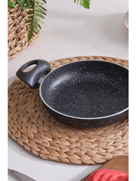 New and Single Sahan Tava 18 cm Çift Kulplu Granit Yanmaz Yapışmaz Sahan Tavası - 2