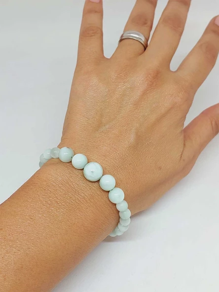 Galaksi Serisi Larimar Taşı Tasarım Bileklik - Resim 2