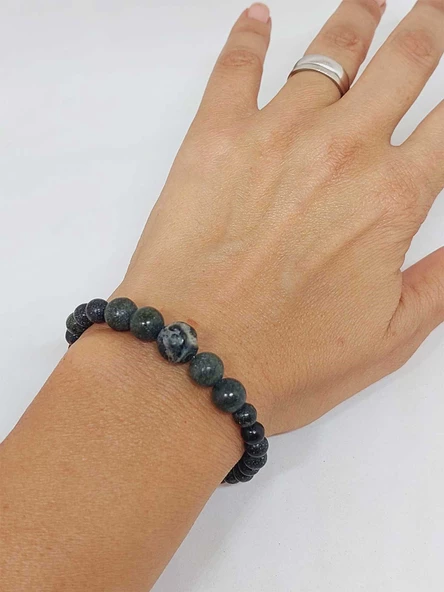 Galaksi Serisi Serpantin (Yılan) Taşı Tasarım Bileklik - Resim 2