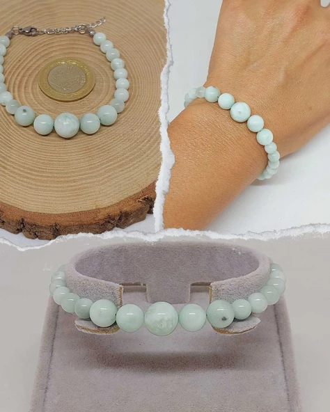 Galaksi Serisi Larimar Taşı Tasarım Bileklik ürün görseli