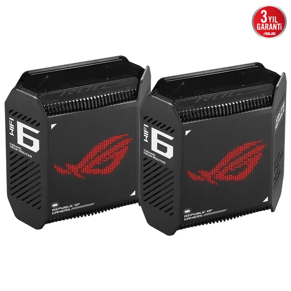 ASUS ROG RAPTURE GT6 AX10000 ÜÇ BAND GAMING-Ai MESH-AiPROTECTION-VPN-KABLOSUZ MESH ROUTER 2-li paket