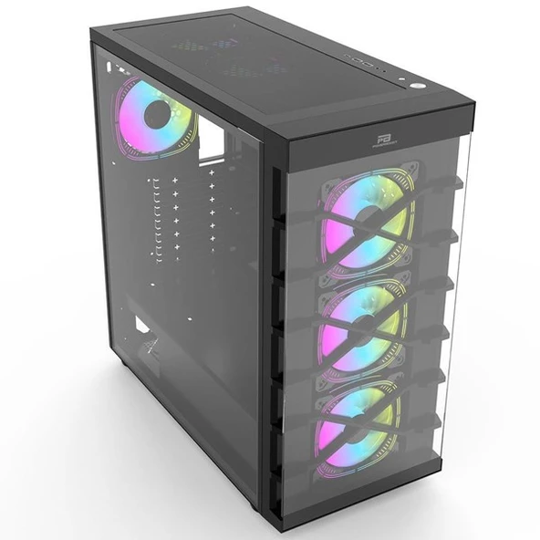 POWERBOOST PB-GR222BB 7-RGB FANLI GAMING MID-TOWER PC KASASI - Resim 3
