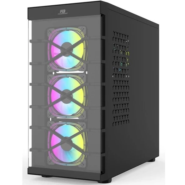 POWERBOOST PB-GR222BB 7-RGB FANLI GAMING MID-TOWER PC KASASI - Resim 2