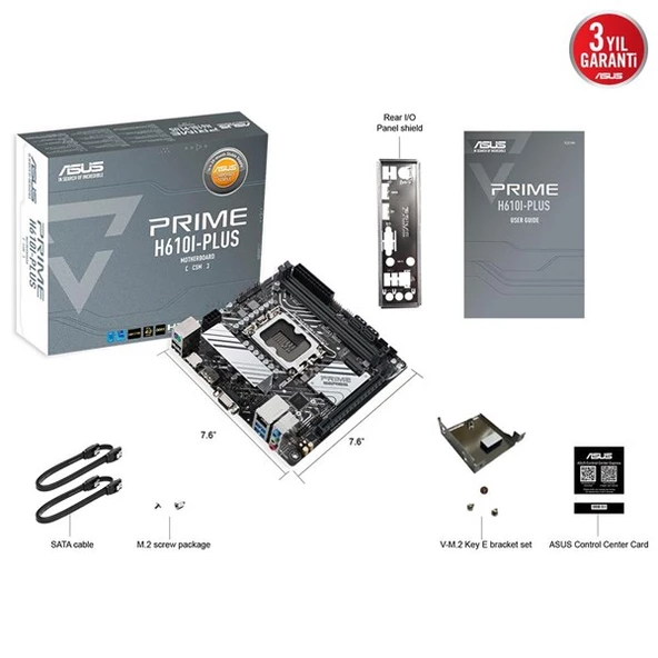 ASUS PRIME H610I-PLUS-CSM DDR5 HDMI-DP PCIE 4.0 1700p mITX - 7