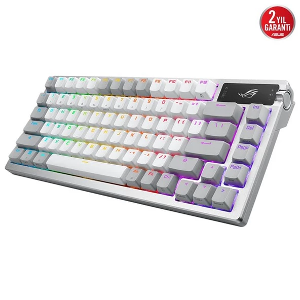 ASUS ROG Azoth ROG NX Snow Switch RGB Kablosuz Türkçe Mekanik Beyaz Gaming Klavye - Resim 2