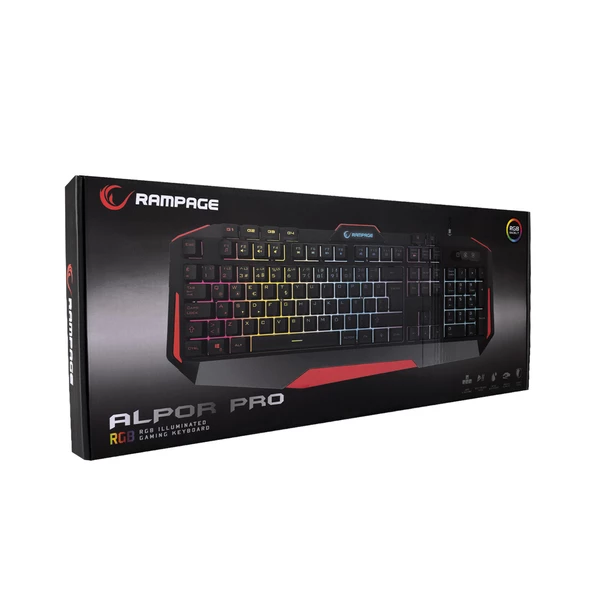 RAMPAGE KB-RX7 ALPOR PRO USB Q Trk RGB Siyah/Gri Gaming Klavye - Resim 5