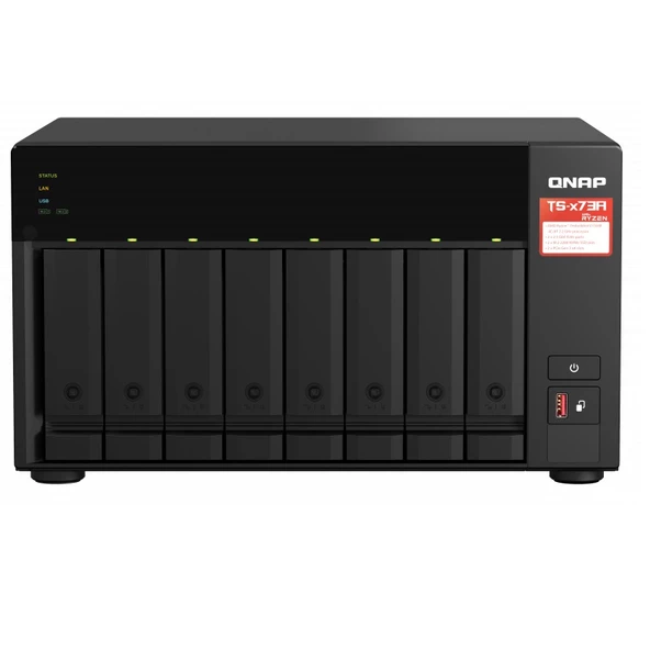 QNAP TS-873A-8GB RYZEN V1500B 8GB RAM- 8-diskli Nas Server (Disksiz) - 1