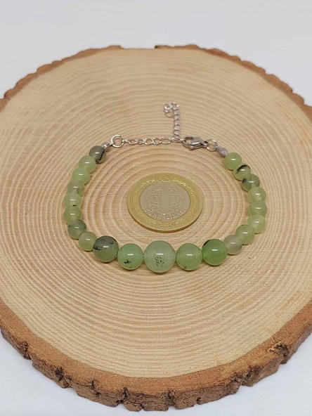 Galaksi Serisi Prehnit (Prinayt) Taşı Tasarım Bileklik - Resim 3