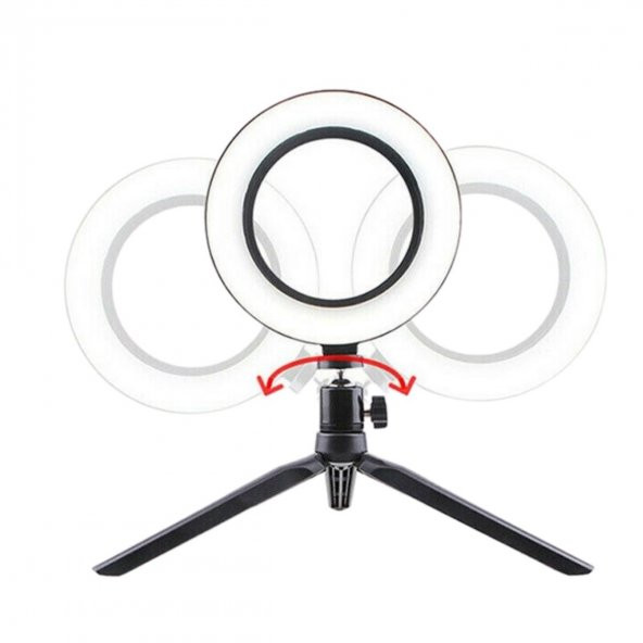 10inç 26cm Youtube Instagram Tiktok Selfie  Stüdyo Video Fotoğraf Ring Light  Tripod Led Halka Işık - 4