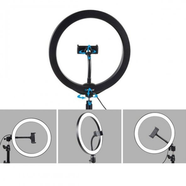 10inç 26cm Youtube Instagram Tiktok Selfie  Stüdyo Video Fotoğraf Ring Light  Tripod Led Halka Işık - 7