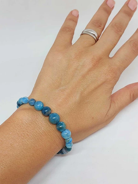 Galaksi Serisi Apatit Taşı Tasarım Bileklik - Resim 2