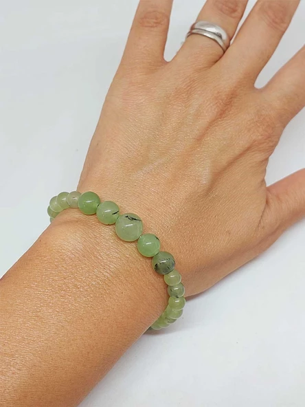 Galaksi Serisi Prehnit (Prinayt) Taşı Tasarım Bileklik - Resim 2