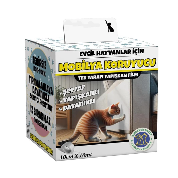 Evcil Hayvanlar İçin Mobilya koruyucu Tırmalama Önleyici Eğitim Bandı En:10cm Boy:10mt - Resim 5