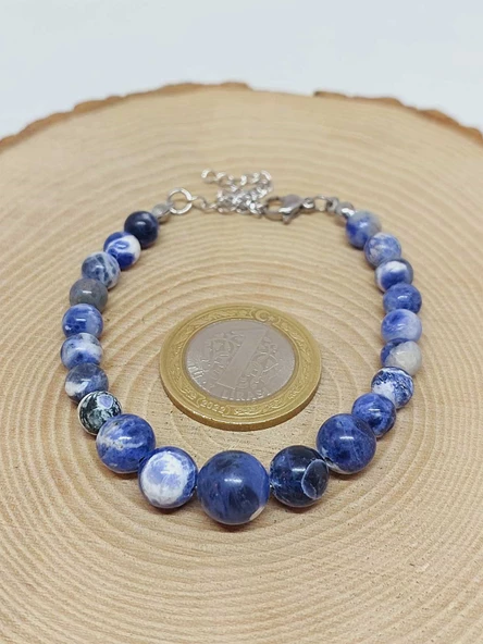 Galaksi Serisi Sodalit Taşı Tasarım Bileklik - Resim 3